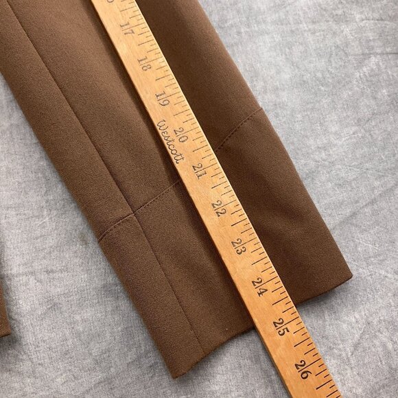 Caslon Skirt Suit Women 6/36 29W x 21L Brown‎ Button Peplum Stretch Classic 2pc - Picture 7 of 16